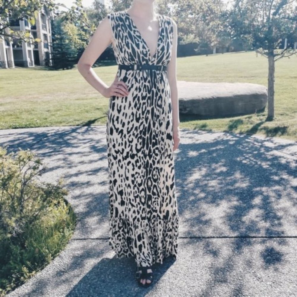 Tracy Reece leopard print  maxi dress empire waist - Picture 2 of 10